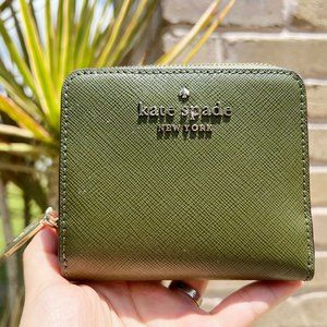 Kate Spade Saffiano Leather Zip Around Bifold Wallet